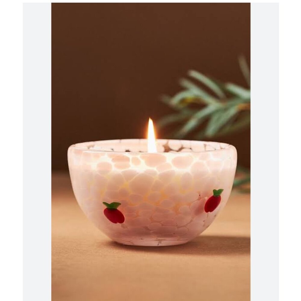 ANTHROPOLOGIE Pressed Bead Caramel Apple Cinnamon Glass Candle NEW WITH‎ TAG